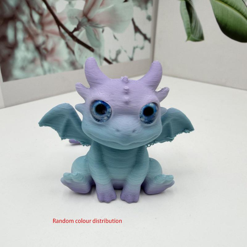 

3D Printing Flying Dragon Figures Ornament Multi-Joint Movable Simulation Eyes Home Accessories Kids Gift Living Room Decoration