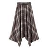 Women's Irregular Plaid A-line Midi Skirt