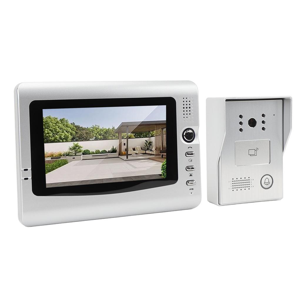 Sistem video interfon cu fir cu capac de ploaie Viziune de noapte IR Sonerie video cu unghi larg de 120º cu 7 inchi