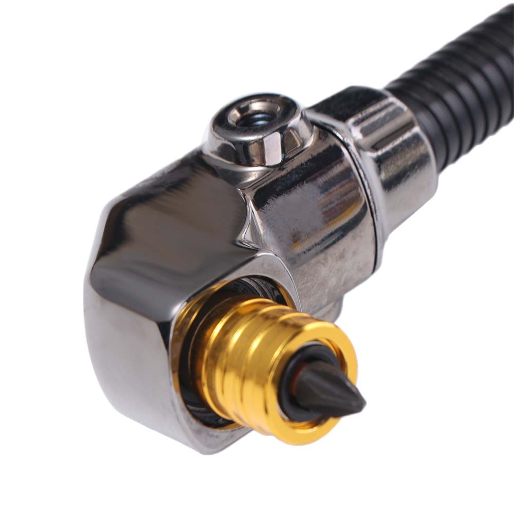 6.35mm Screwdriver Right Angle Drill Three Jaw Right Angle Extension Adapter  Electric Drill