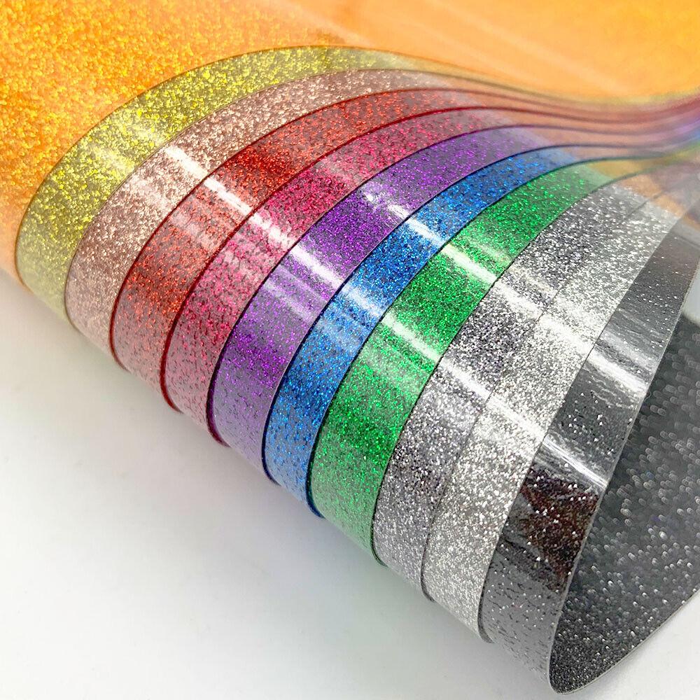 Vinilo Glitter Termotransferible Película de Corte para Prensa de Calor Creación de Patrones para Señalización Camiseta Ropa Bolso Sombrero Decoración Trabajo DIY con Corte