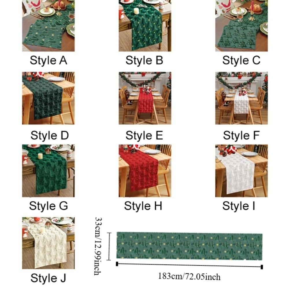 Plush Embroidered Christmas Table Cover Rectangular Dining Tablecloth  Restaurant