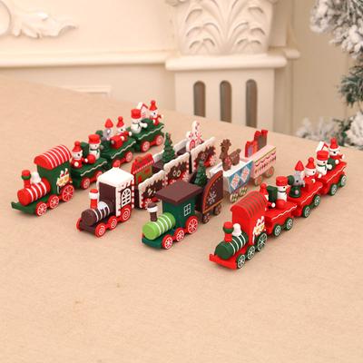 Christmas Decorations Christmas Wooden Train Children's Kindergarten Holiday Christmas Gifts Christmas Decorations Gifts