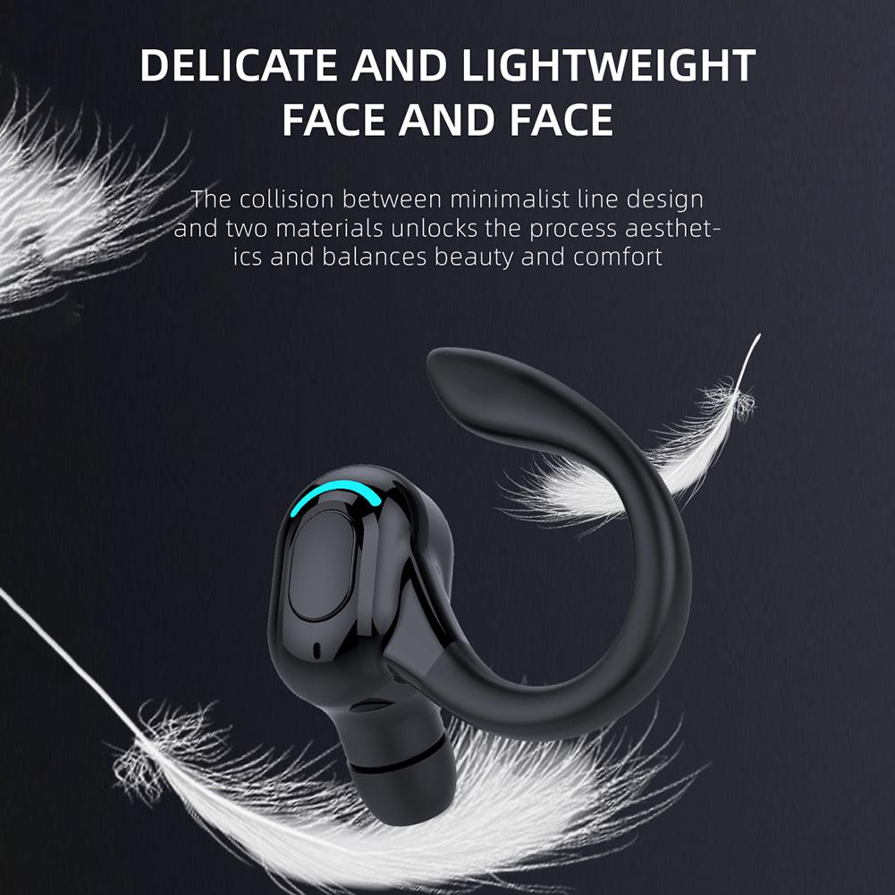 M-F8 Waterproof Hanging Single Ear Earbuds Bluetooth-compatible 5.2 Noise Cancelling Sports Wireless Business Headphones Headset