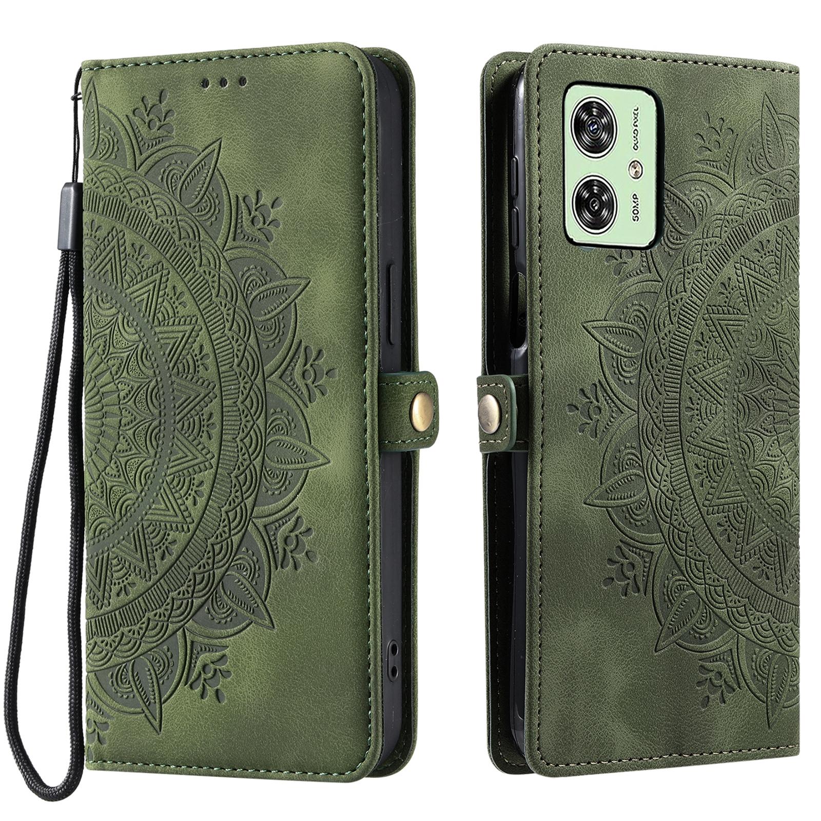 

Style 016 For Motorola Moto G54 5G Case Skin Feel Totem Imprinted Wallet Leather Phone Cover A