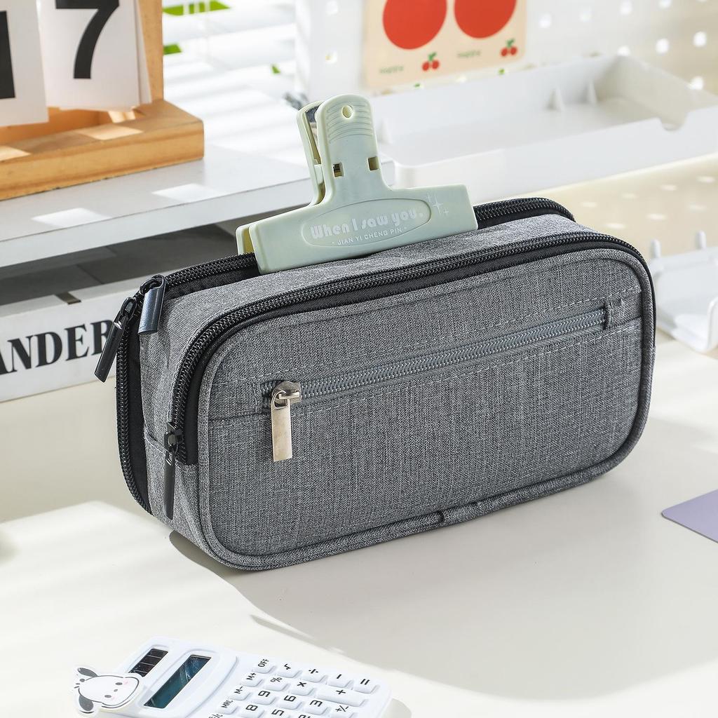 Large Capacity Three-Layer Multifunctional Pencil Case for Junior High Students - Best-Selling Simple Stationery Box for Boys and Girls