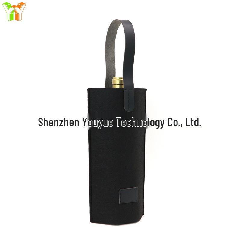 Portable 750ml Felt Wine Gift Bag - Handheld Alcohol & Beverage Storage