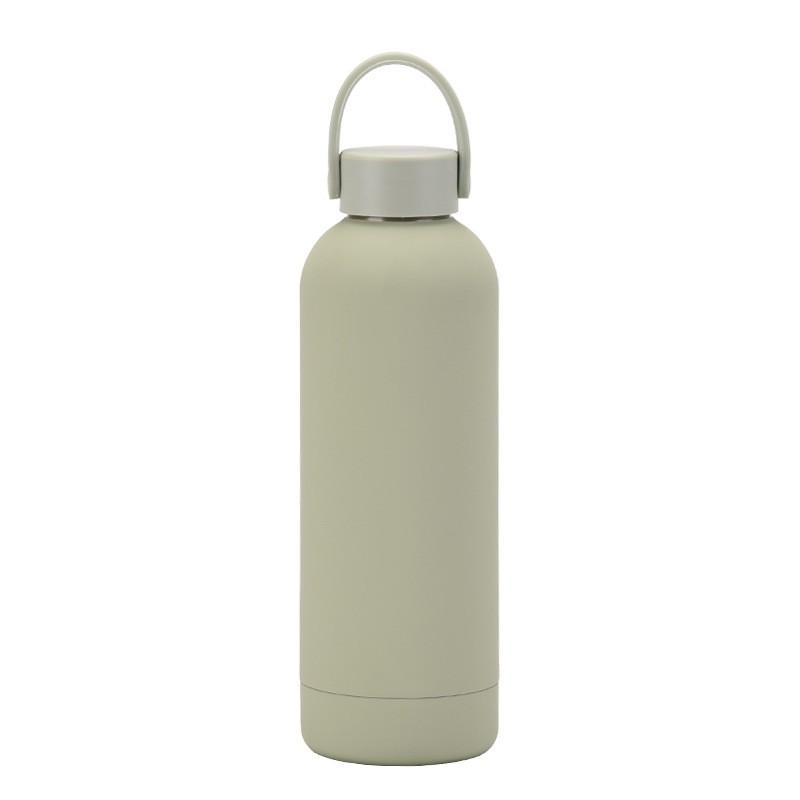 Double-Layer Stainless Steel Vacuum Insulated Travel Mug With Carrying Handle - 500ml Portable Outdoor Water Bottle