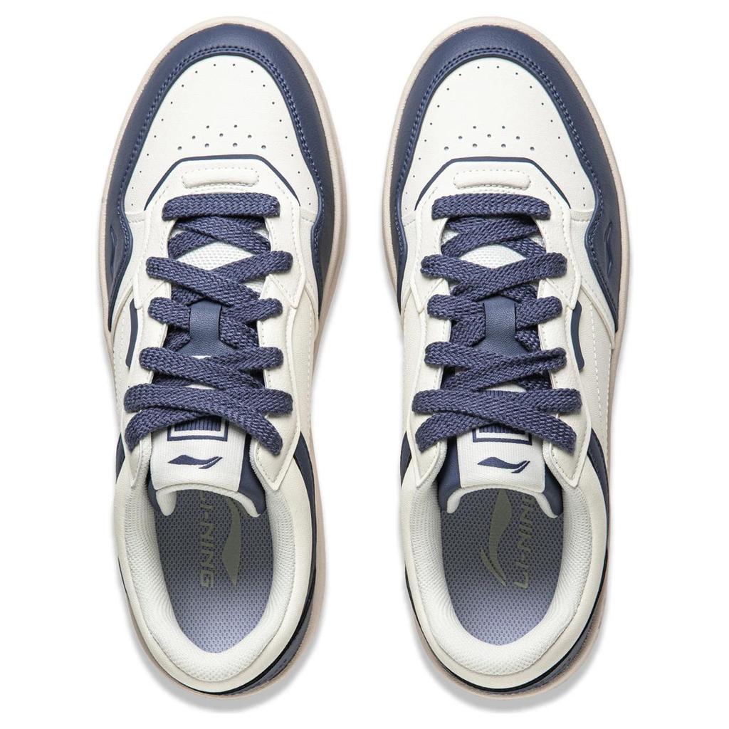 Li Ning Xingchu 2.0 V2 Versatile Casual Comfortable Thick Sole Height Increasing Non-Slip Wear-Resistant Skate Shoes Men Sneakers White Blue AGCU107-1
