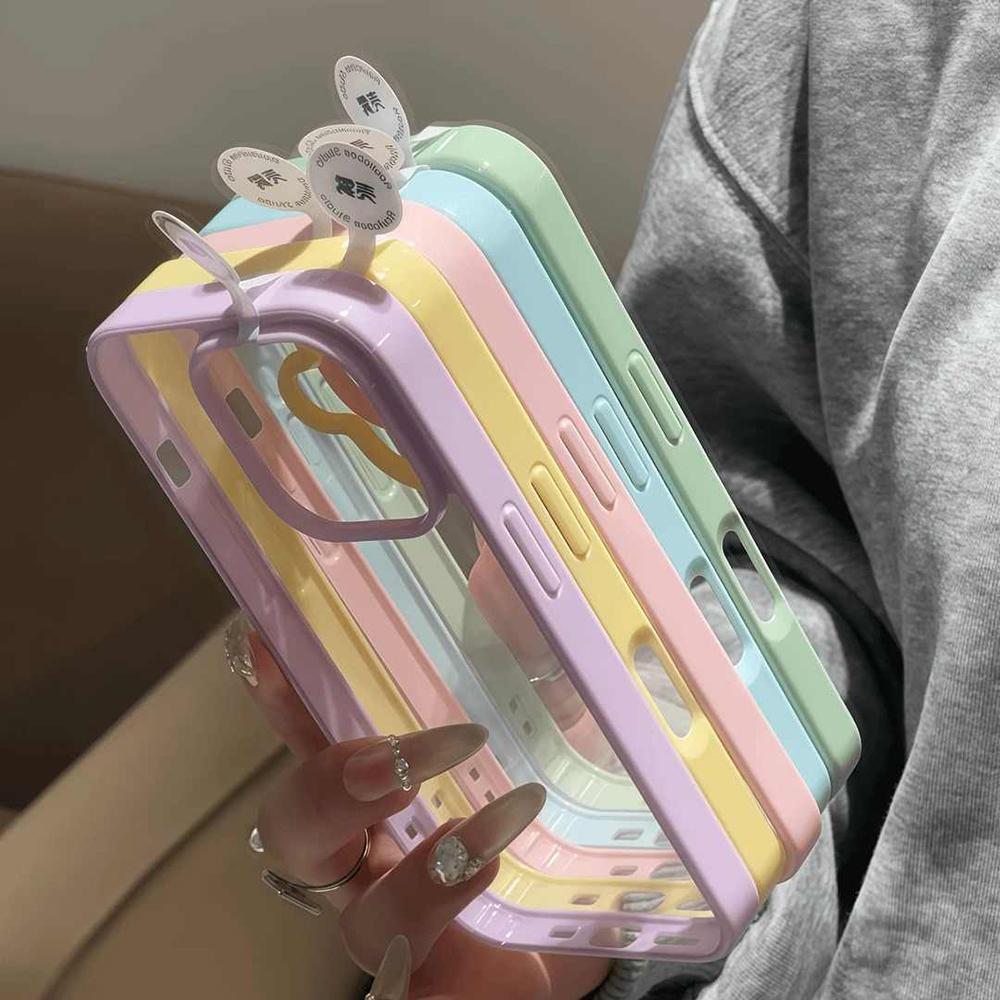 Luxury Clear Candy Color Case  For iPhone 17 Air 16 15 14 13 12 Pro Max Plus Clear Acrylic Bumper Protection Cases Cover