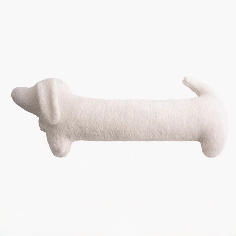 Minimalistisches einfarbiges Dackel-Dekokissen Imitation Kamelwolle Hautfreundlich Queen-Bett Zum Begleiten beim Schlafen Beine einklemmen Beruhigender langer Streifen 68cm【0.3kg】