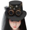Steampunk Hat With Dark Series Flower and Veil Design For Theater Stage Performances Halloween Party Gathering Headwear