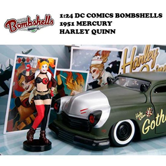 Jada Toys DC COMICS BOMBSHELLS 1951 MECURY HARLEY QUINN Mini Car 124 &