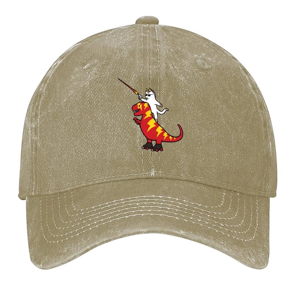Unicorn Cat Riding Lightning TRex Baseball Cap New Hat Mountaineering Ball Cap Golf Hat Golf Men Womens