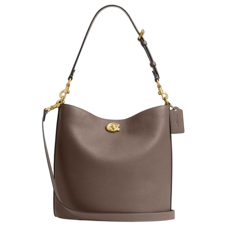 Coach Weide 28 Eimer Tasche Mit Goldenen Details Damen Handtaschen Braun CW624-B4CBD