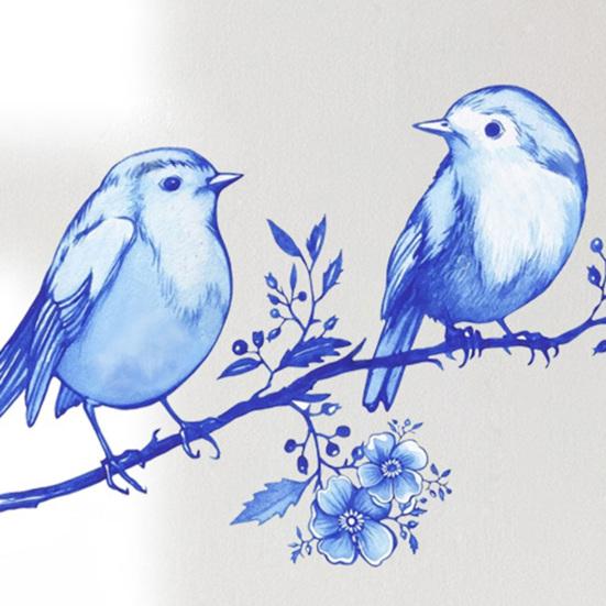 Kleine Vögel auf Baumästen Wandaufkleber Abnehmbarer Vogel-Wandsticker Abziehen und Aufkleben Kunst-Wandbilder für Jungen Mädchen Kinder