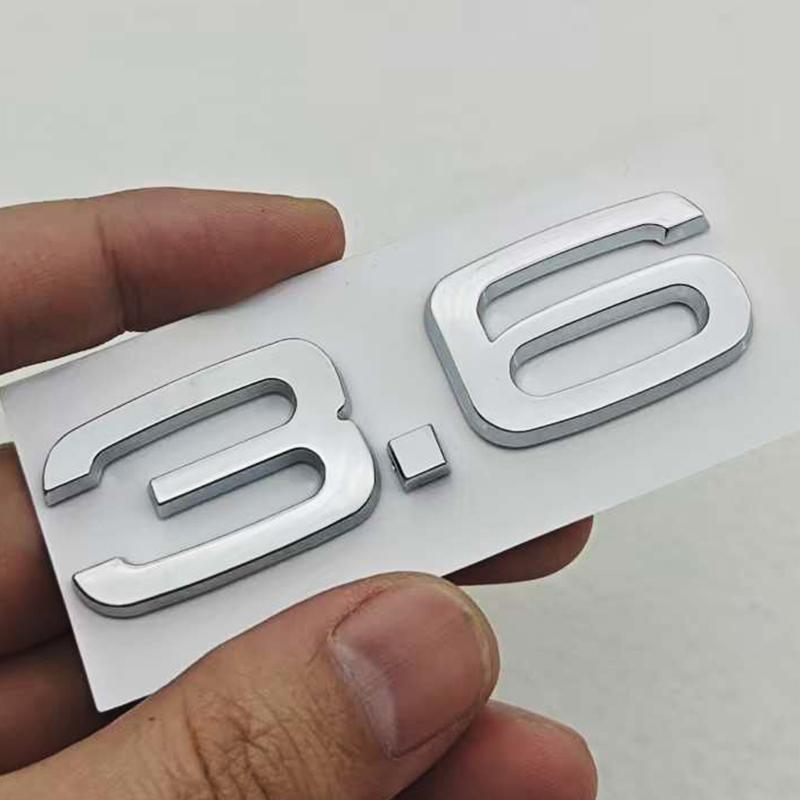 3D ABS Car Letters Logo 2.4 3.6 3.8 4.2 TDI Sticker Rear Trunk Emblem Badge For Audi A3 A4 A5 A6 A7 A8 Q3 Q5 Q7 Q8 Accessroies