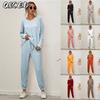 Women's Fashion Casual Long Sleeve O-Neck Pants Suits