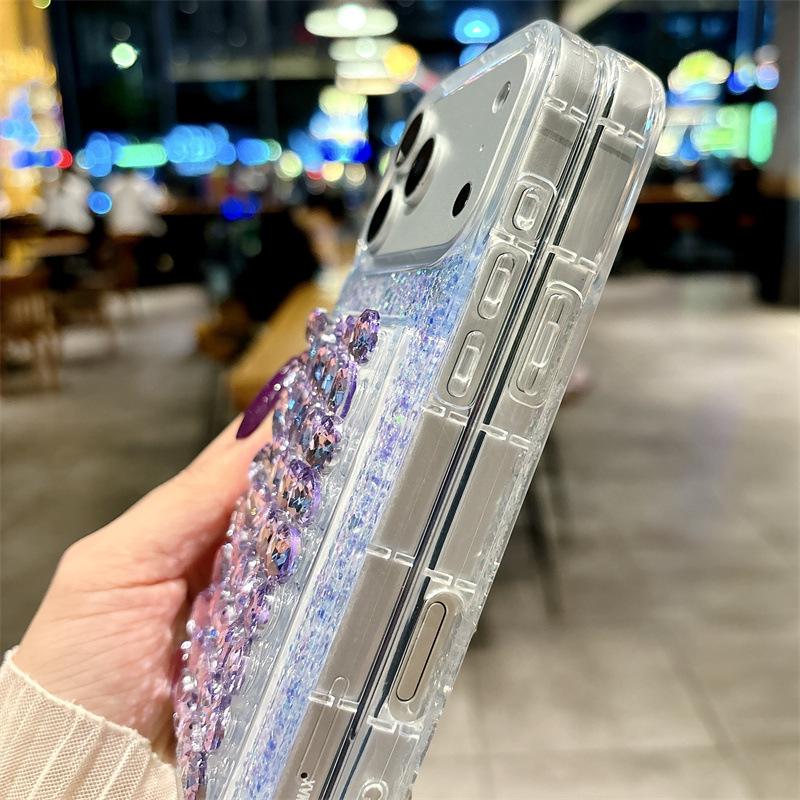 Glitter Crushed Diamond iPhone 17 Pro Case - Full Diamond, Transparent Design for iPhone 13, 14, 15, and 16