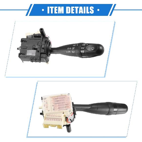 Car Turn Signal Switch Compatible for Toyota Yaris 1999-2005, Durable Plastic Black Headlight Indicator Switch Stalk