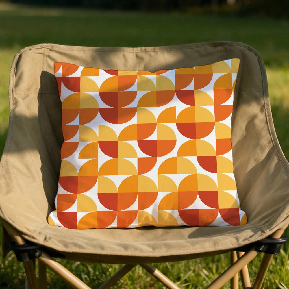 Orange Geometric Cushion Cover Soft Reversible Durable Pillow Cover MultiScene Use for Home Car Daily Comfort