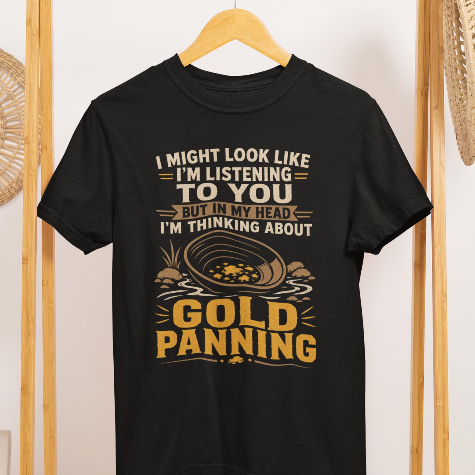 Gold Panning T-Shirt, Funny Prospector Tee, Rockhound Gift, Miner Apparel (Comfort Colors 1717) XL