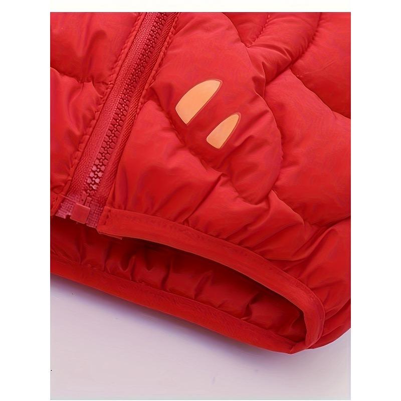 [Ciepła Kurtka Kreskówkowa] Ciepła Pikowana Kurtka Kreskówkowy Tygrys z Kapturem dla Dziecka | Odzież dla Małych Dziewczynek i Niemowląt na Jesień Zimę, Zapinany na Zamek Płaszcz z Wypełnieniem