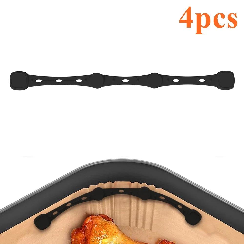 4PCS Air Fryer Magnets Set for Parchment Paper Air Fryer Liner Magnet Silicone Buckle High-temp Resistant Air Fryer Accessories
