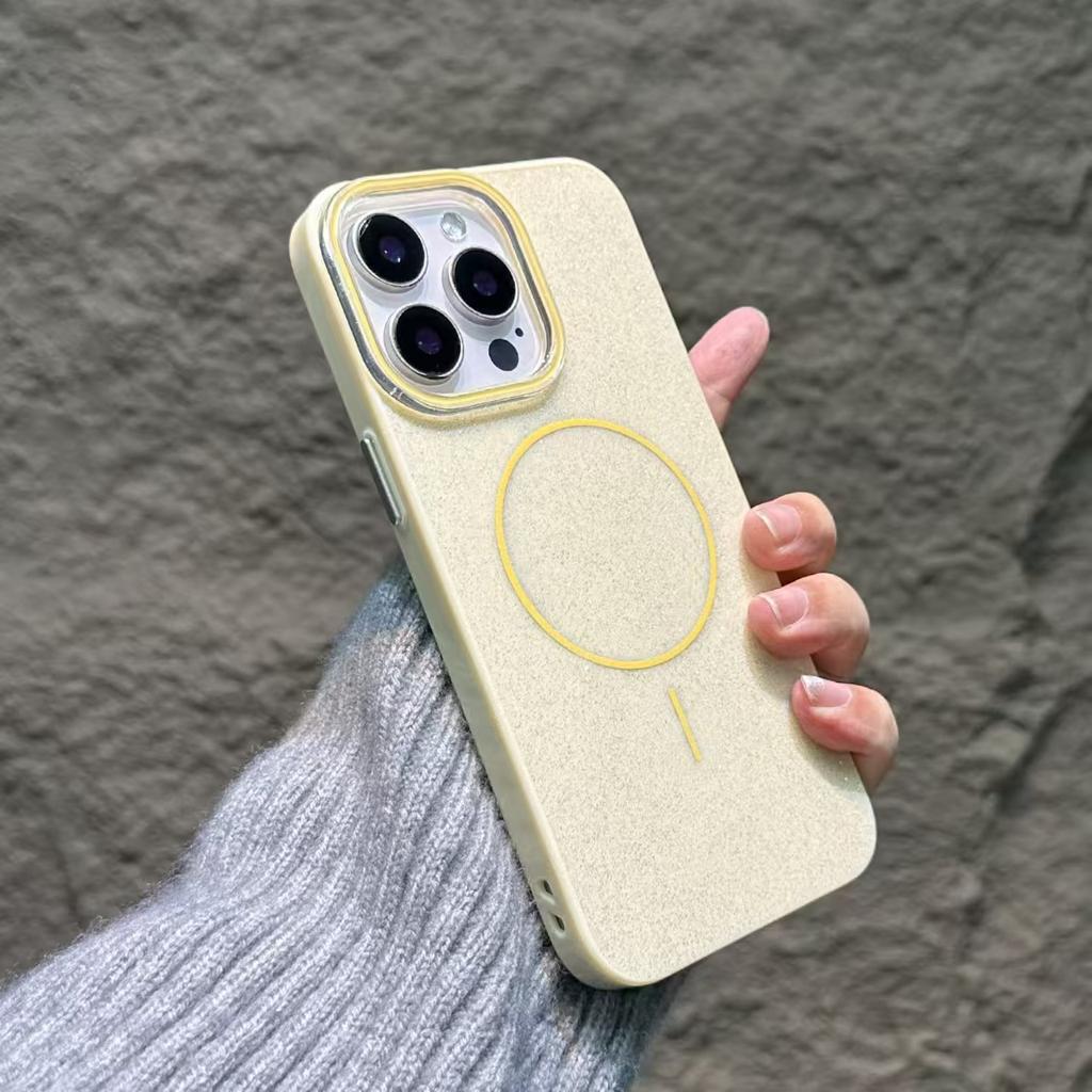 Applicable To Apple 16 Thin Circle Magnetic Suction Phone Case Official Glitter Powder IPhone 15 ProMax Premium Sense 14 Protection Case