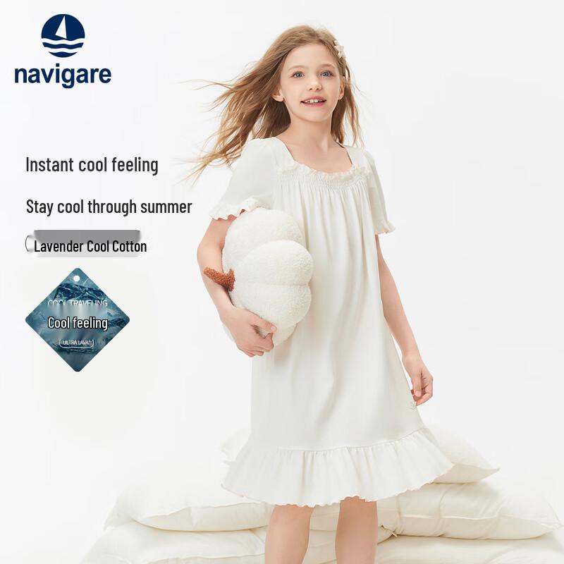 Navigare Girls  Short Sleeve Lace Summer Nightdress 140