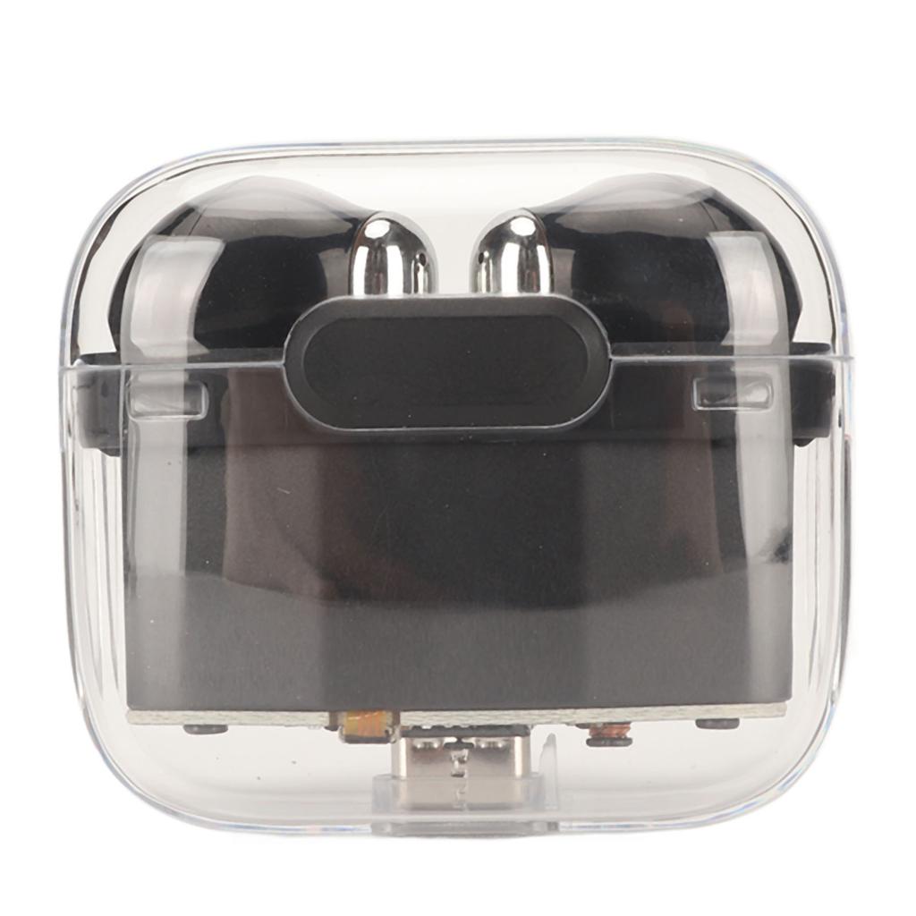 Language Translator Earbuds Bluetooth 5.3 Support 144 Languages Wireless Translator Earphone with Transparent Case Black