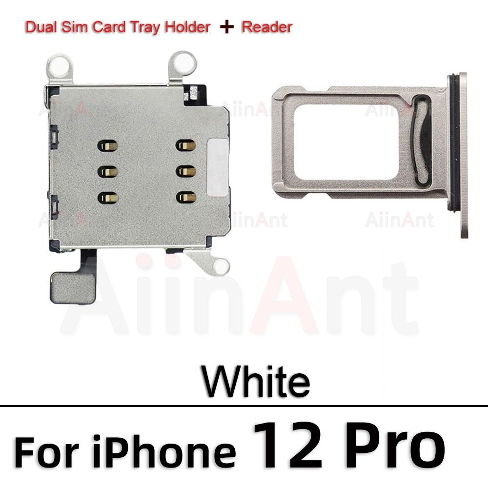 AiinAnt Double Dual Sim Card Reader Holder Adapter Connector Flex Cable For iPhone XR 11 12 13 Pro Max Phone Parts