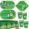 Football Party Decoration Disposable Tableware Set Paper Cups Plates Banner Soccer Ball Party Favors Supplies Baby Shower