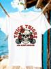 Jydx139skull Print Plus Size Unisexs Round Neck Tshirt Summer Casual Street Fashion Unisexs Wild Shortsleeved Tshirt