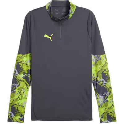 Tricou cu Guler Înalt Simplu, Croială Slim Fit, Mânecă Lungă, Baterie Uscată, Fotbal, Bărbați, Topuri, Gri Galactic 659895-08