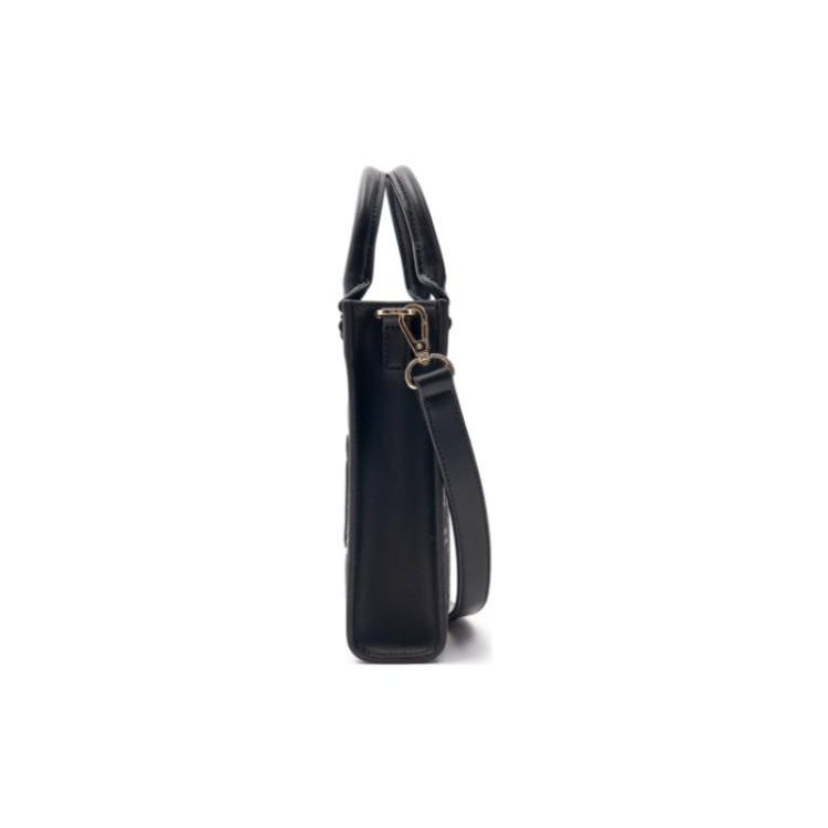MLB Diamond Pattern Adjustable Detachable Shoulder Strap Faux Leather Tote Bag Unisex Tote Bags Black 7ACRMD93N-50BKS