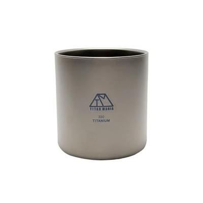 TITAN MANIA Double Wall Cup Titanium Made Structure Ultra Lightweight Stacking Mug Compact Tableware