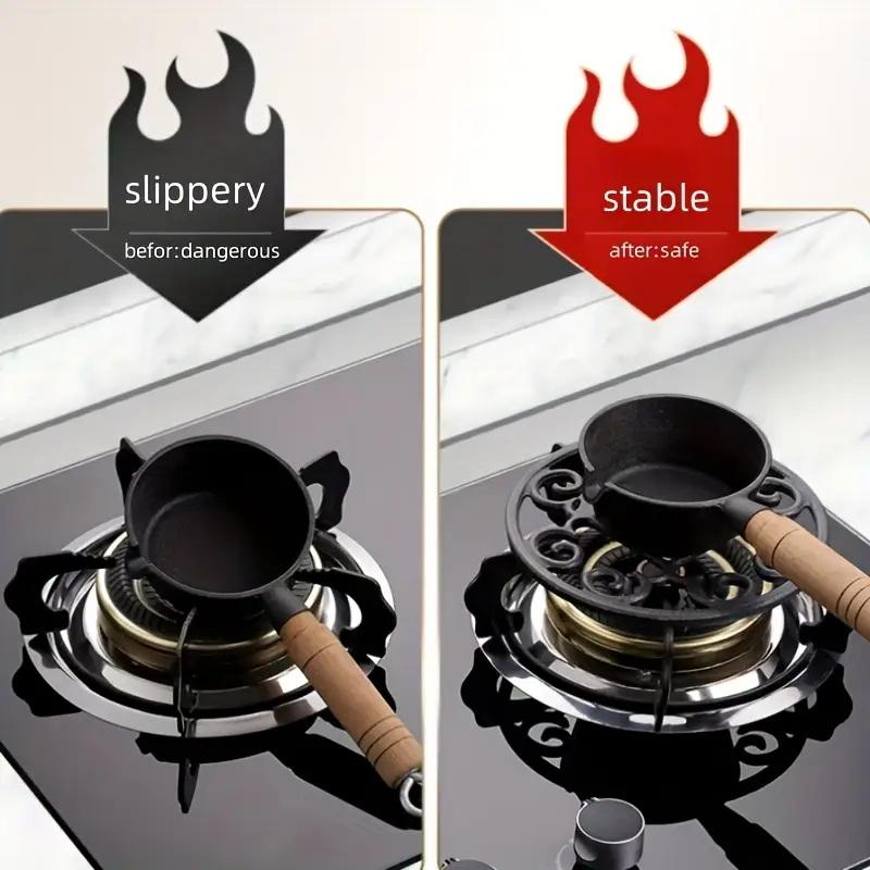 Non-Slip Cast Iron Trivet For Gas Stove - Durable Pot Holder, Decorative Kitchen Accessory For Enhanced Cooking Safety