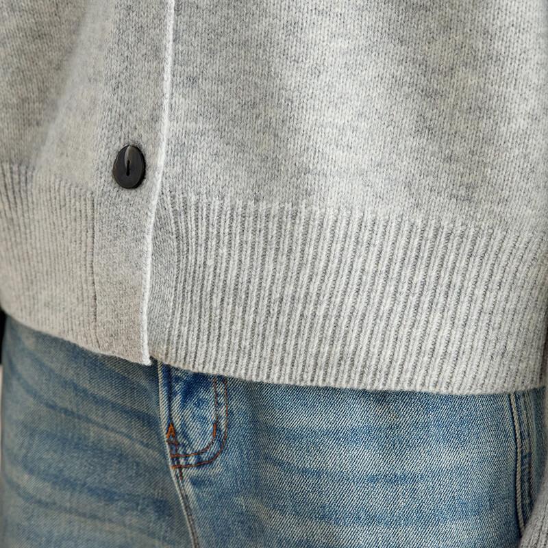 Srcr Women's Thickened 100% Wool Knit Cardigan