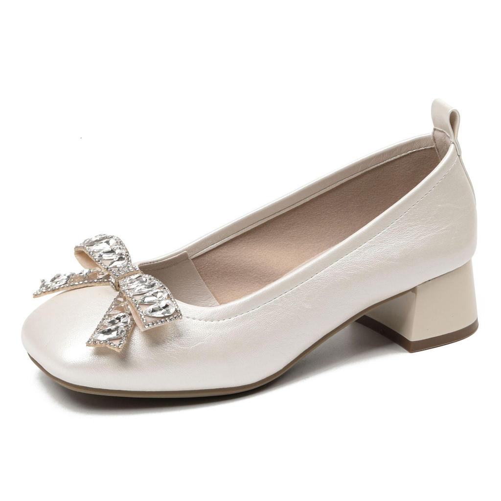 Red Mary Jane Chunky Heels for Women - Autumn 2025 Wedding & Dress Shoes, Plus Sizes Available