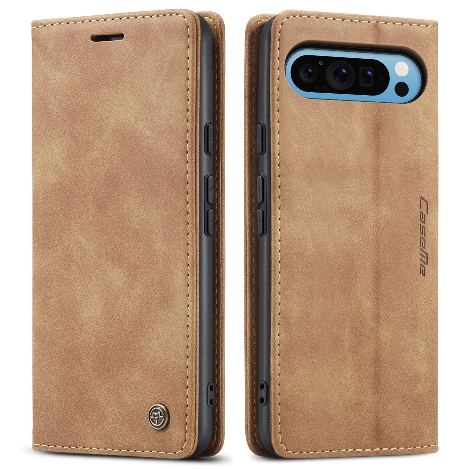 

Business Retro Leather Phone Case for Google Pixel 10 9 8 Pro XL 10A 9A 8A 7 5G Luxury Magnetic Fip Card Slot Wallet Cover Google Pixel 8 Pro світло-коричневого кольору
