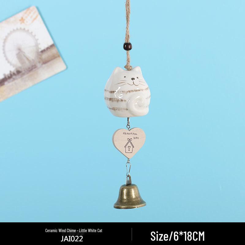 Totoro Ceramic Wind Chime Ornament - Cute Japanese Wall Decor for Girls' Bedroom