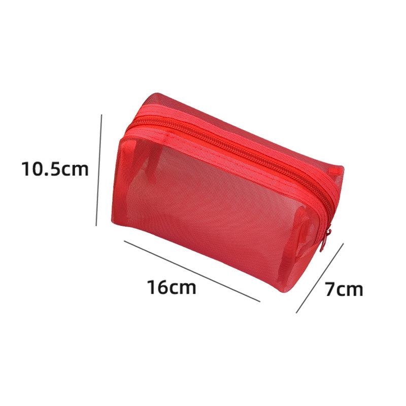 Nylon Mesh Cosmetic Bag Storage Lipstick Bag Earphone Data Cable Storage Bag Portable Travel Storage Bag