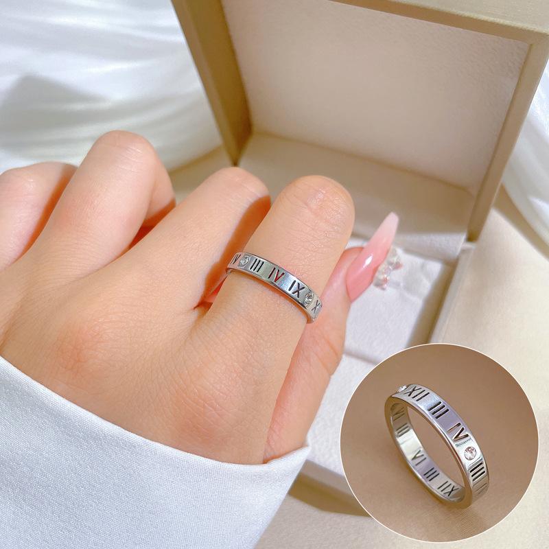 No Fading Minimalist Text Cold Wind Jumping Ring Men And Women Tide Personality Simple Index Finger Ring