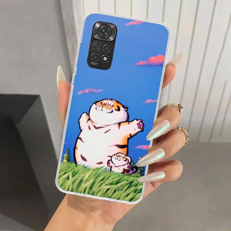 Cartoon Fat Tiger Phone Case for Xiaomi Redmi Note 15 14 14S 13 12S 12 Pro 11S 11 Plus 11T 11E 10S Soft Funda Print Shell Redmi