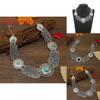Ethnic Style Simulation Gemstone Decoration Hollow Design Women Metal Necklace For Women With Vintage Style And Water Wave Chain