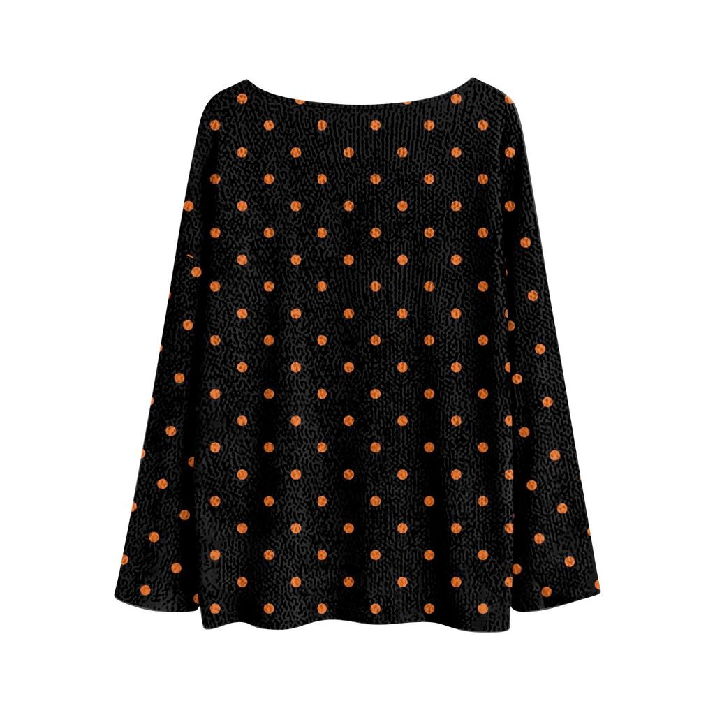 Womens Fall Sweaters Long Sleeve Print Tops Pullover Sweaters Loose Dressy Casual Basic Clothes