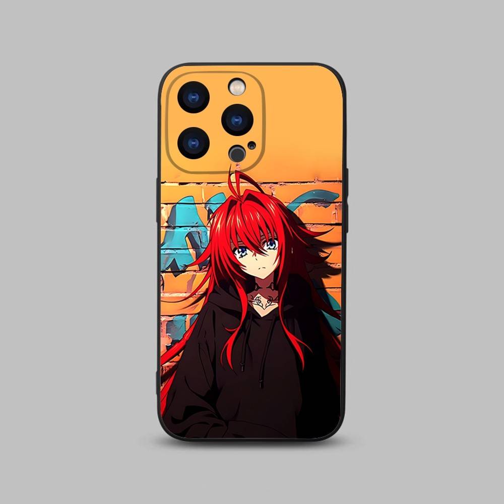 Rias-Gremory High School Phone Case For iPhone 17,16,15,14,13,12,11,Pro,Max,Plus,X,XS,SE4,E,Mini,Soft Black Case