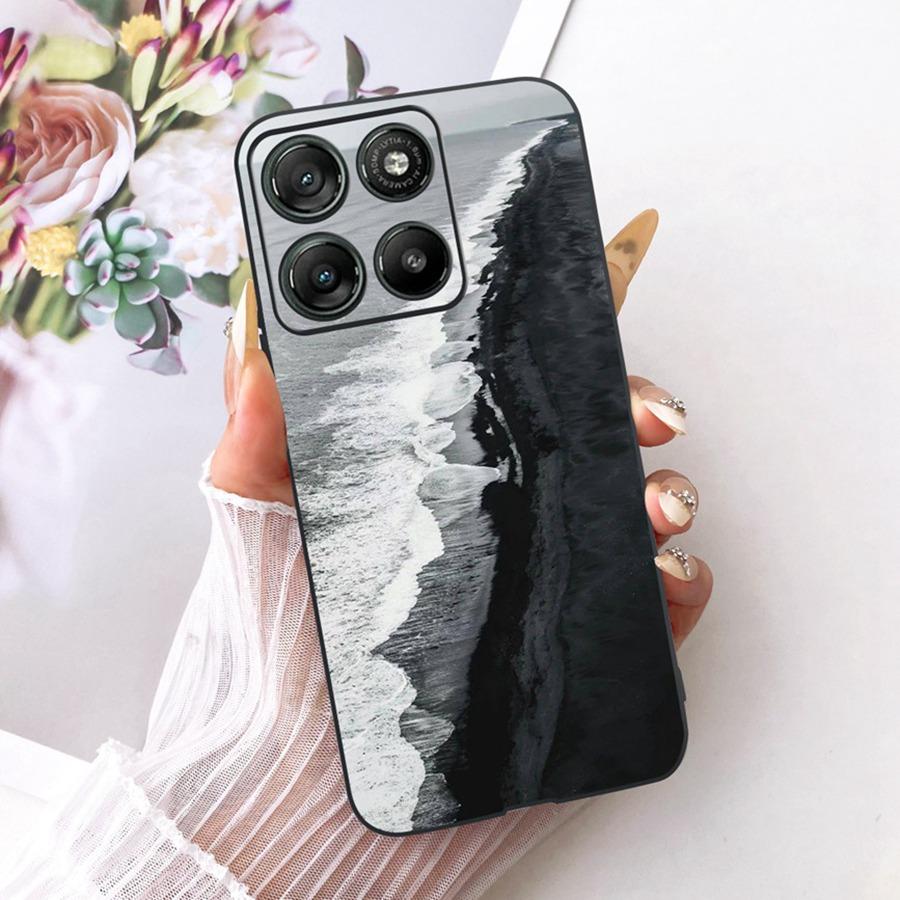 For Motorola Moto G67 MotoG77 Case New Luxury Painted Cover Black Silicone Soft Phone Case For Moto G77 G 67 Back Cover Bumper