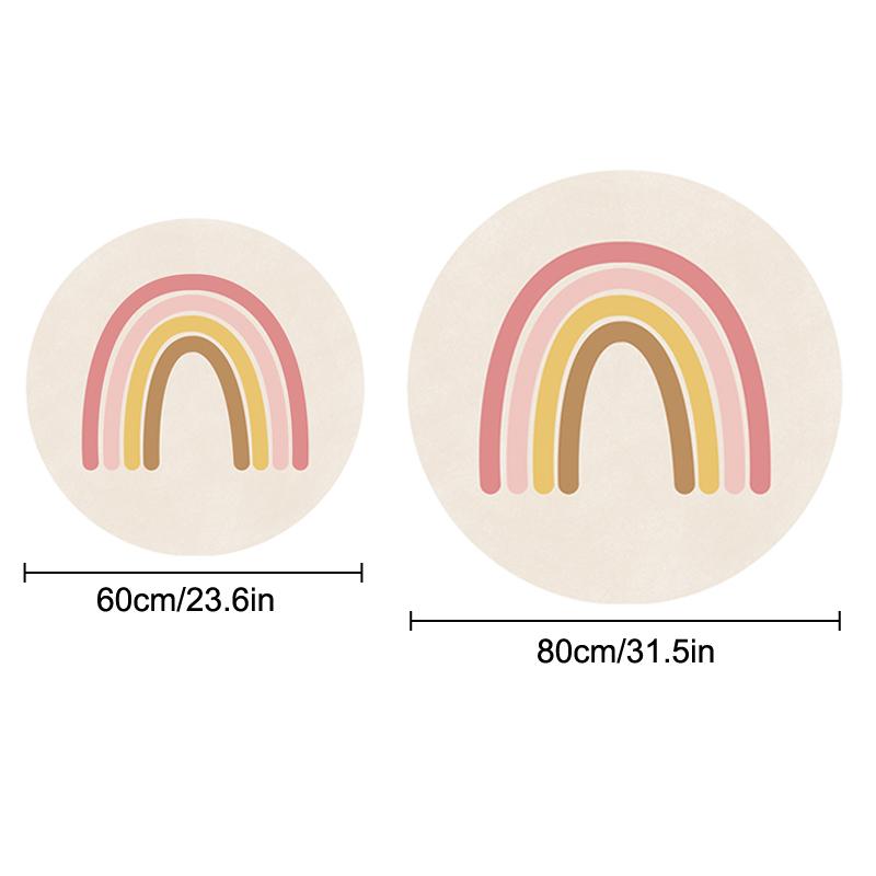 Rainbow Fluffy Carpet For Living Room With Tasselsl White Hairy Bedroom Rug Baby Folding Carpet Soft Nursery Play Mat For Kids